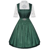 2025 European and American New Maid Dress Short - Sleeved Lace Apron Three - Piece Set - Coscosmos